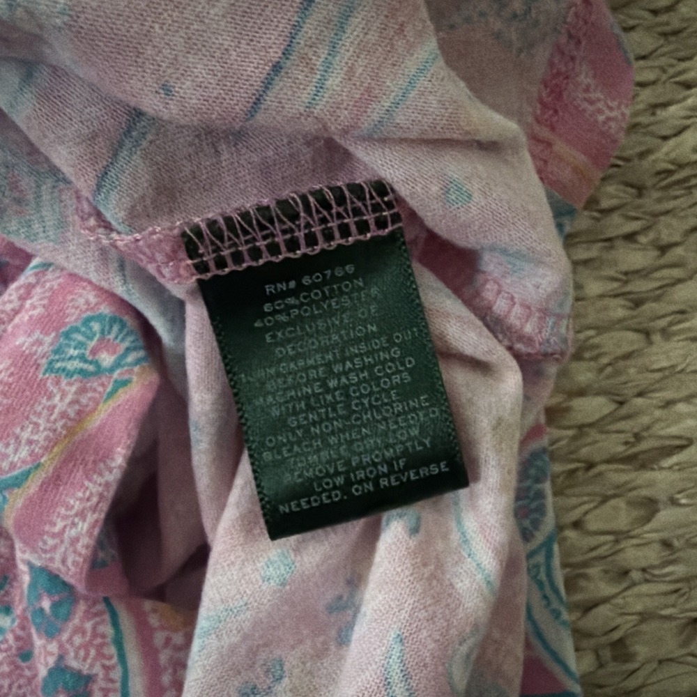 lauren ralph lauren pink paisley Night Shirt. Nightgown. Medium. Preppy - Picture 5 of 5